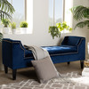 Baxton Studio Perret Blue Velvet Upholstered Espresso Finished Wood Bench 153-9382